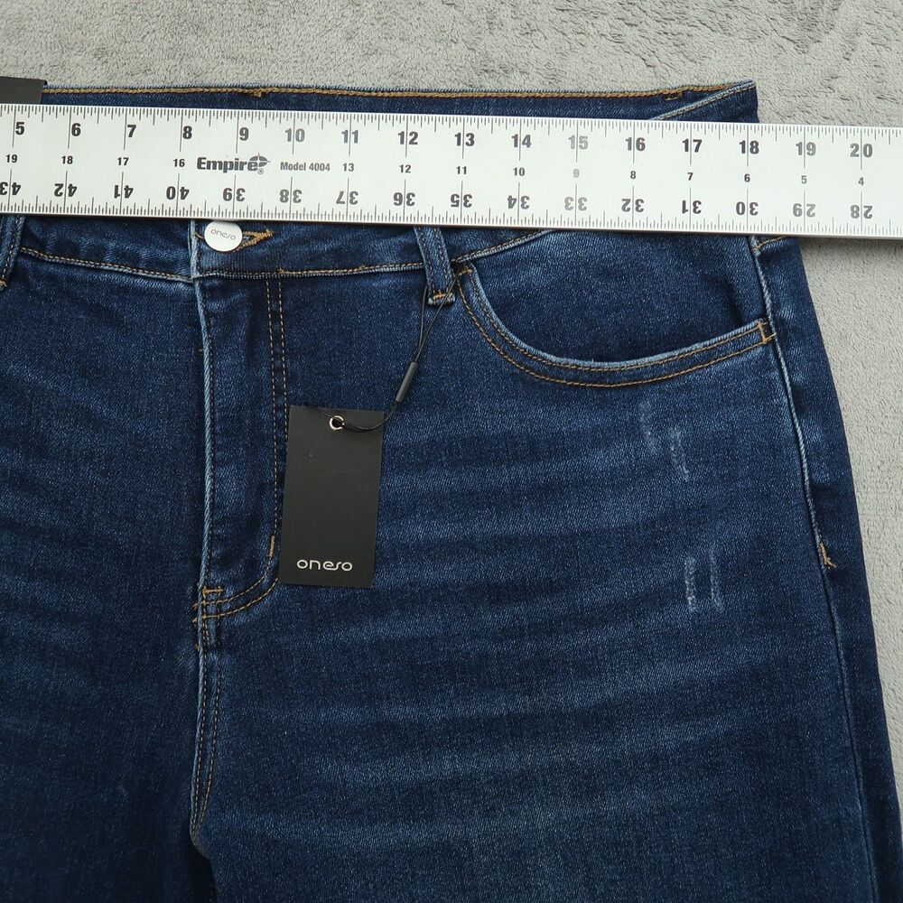 ONESO Jeans Women's Size 20W Mid-Rise Wide-Leg Denim 31.5" Inseam Distressed NWT - Picture 3 of 16